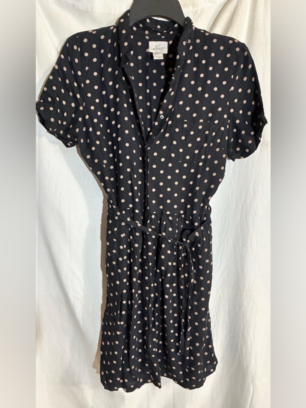 Vintage Levi’s Polka Dot Shirt Dress Sz SP Belted Button Down 90s Y2K Trendy